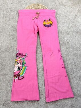 Crystal Rock by Crystal Audigier Bootcut Sweatpants Med Rise Y2K in Baby Pink L